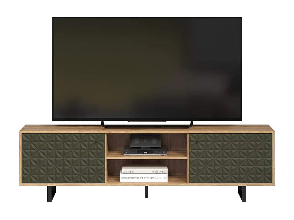 Sentra TV-meubel groen, eik decor.