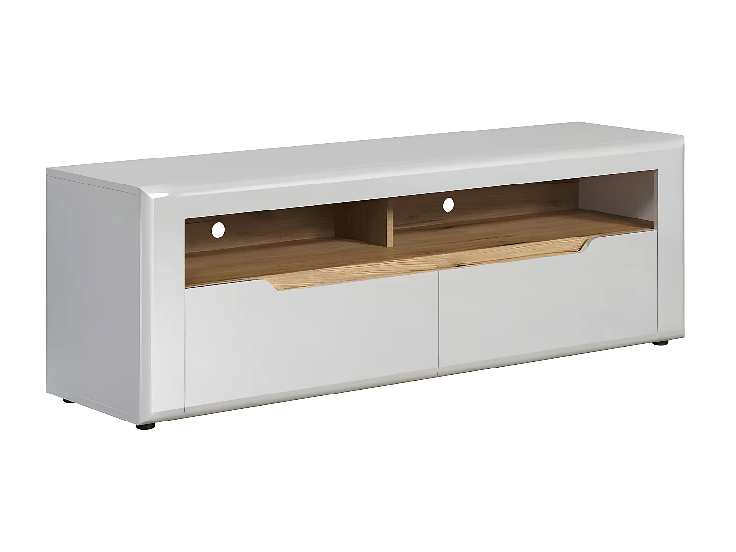 Marlon meuble TV brillant blanc.