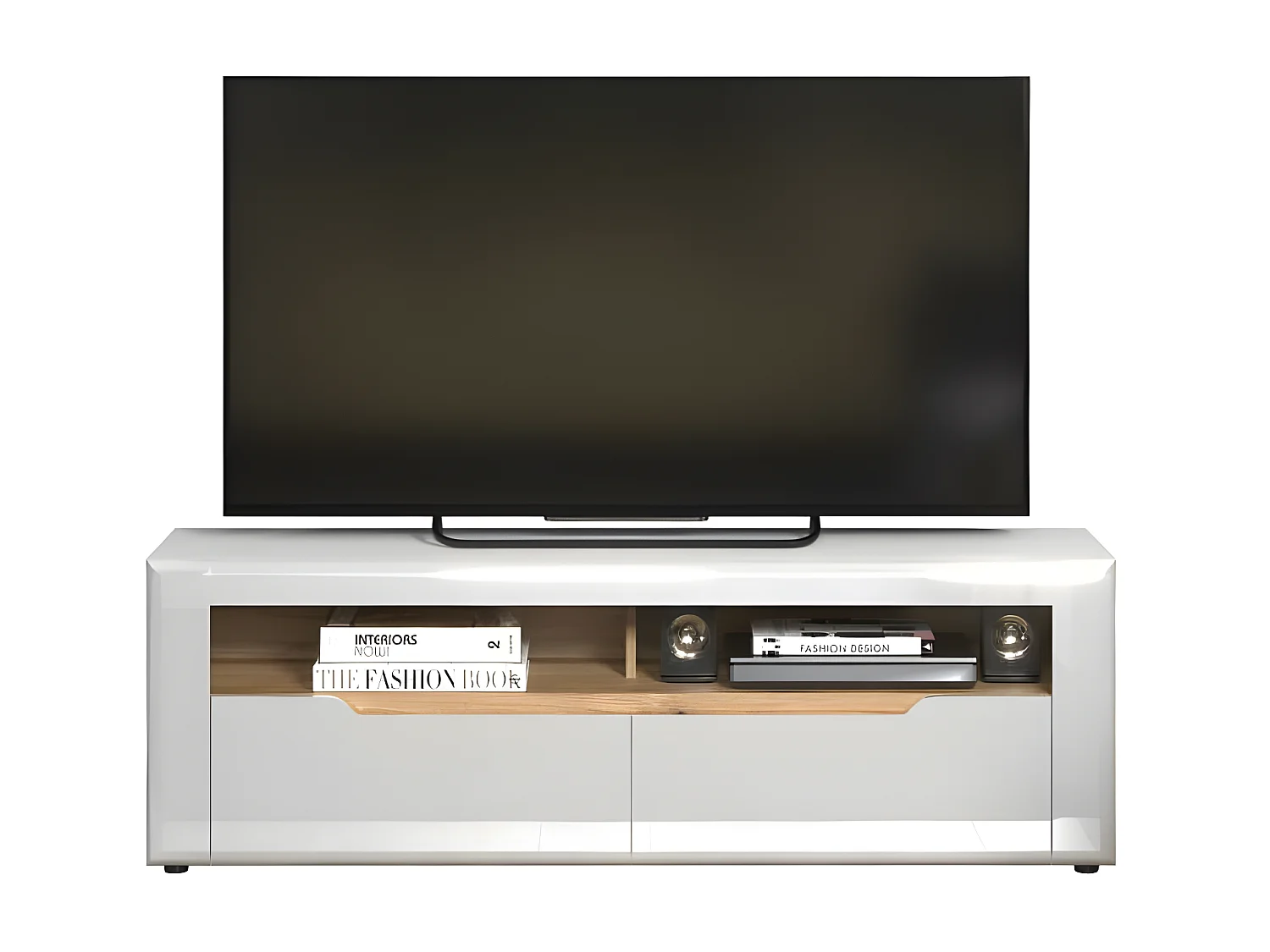 Marlon meuble TV brillant blanc.