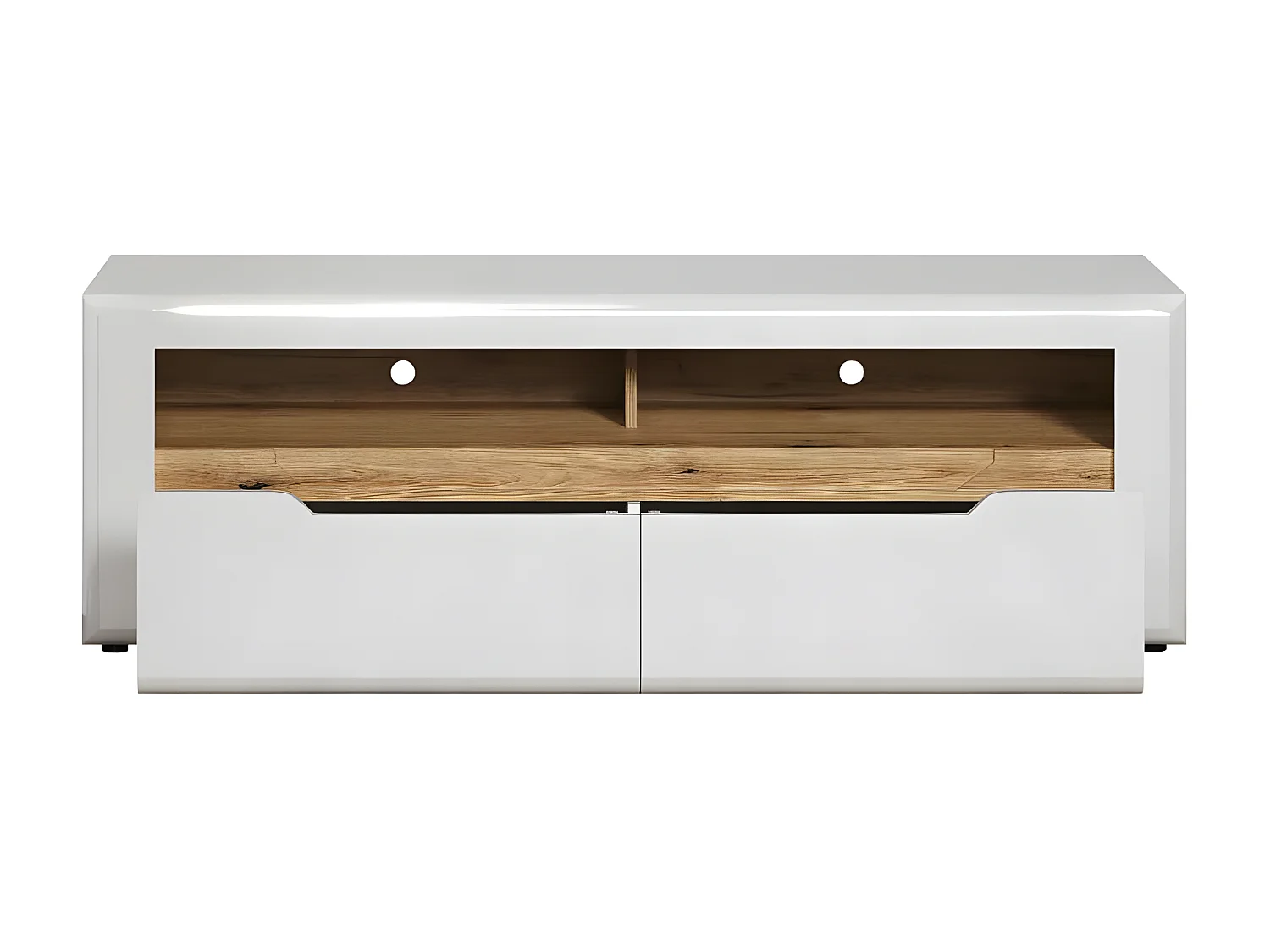 Marlon meuble TV brillant blanc.