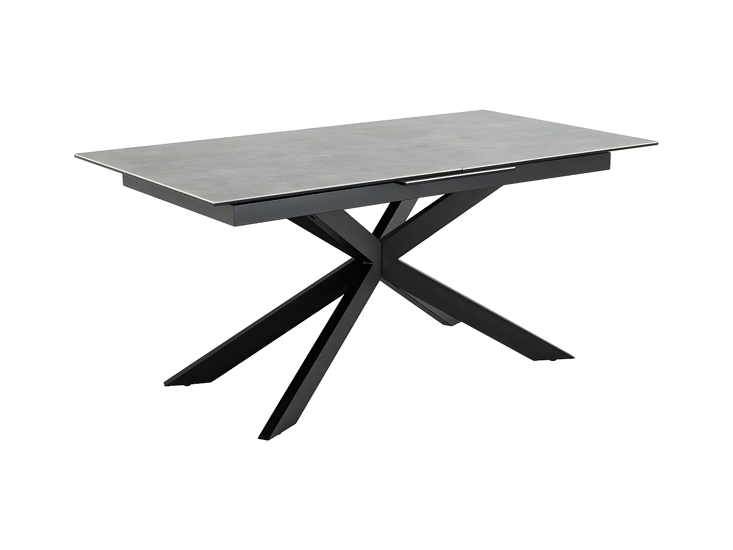 Irwine Esstisch 90x168/210cm inkl. 1 Zusatzplatte grau.