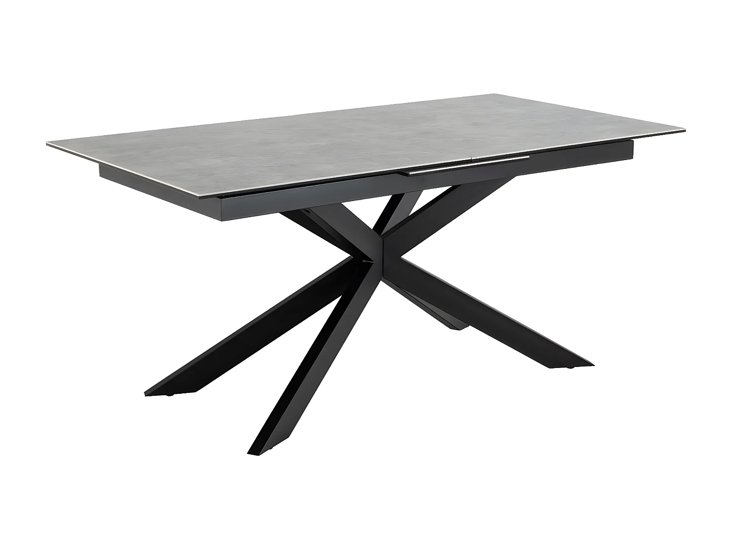Irwine table de salle à manger 90x168/210cm avec 1 plateau supplémentaires gris.