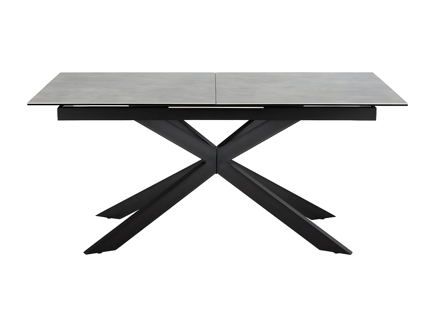 Irwine table de salle à manger 90x168/210cm avec 1 plateau supplémentaires gris.