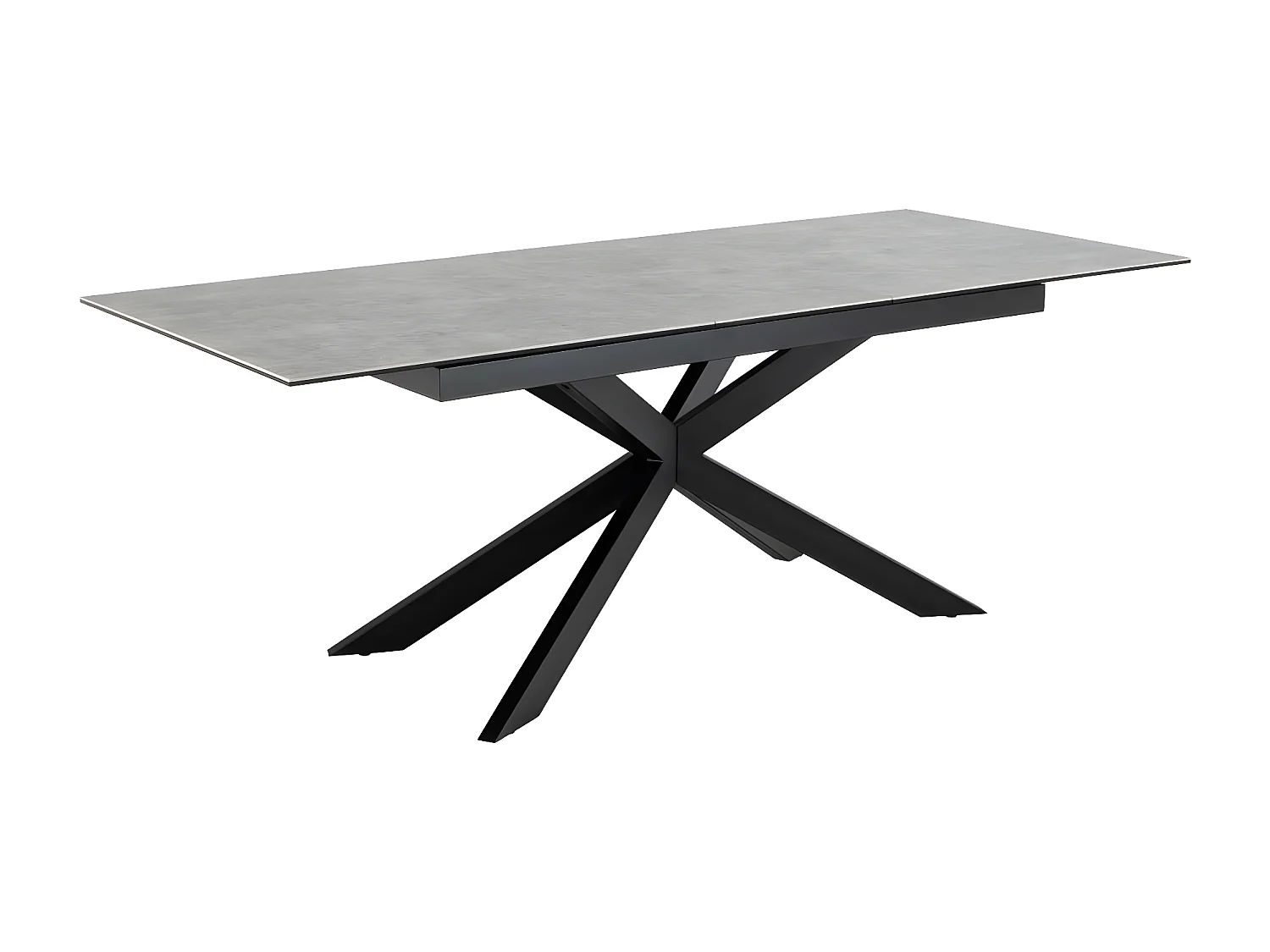 Irwine table de salle à manger 90x168/210cm avec 1 plateau supplémentaires gris.