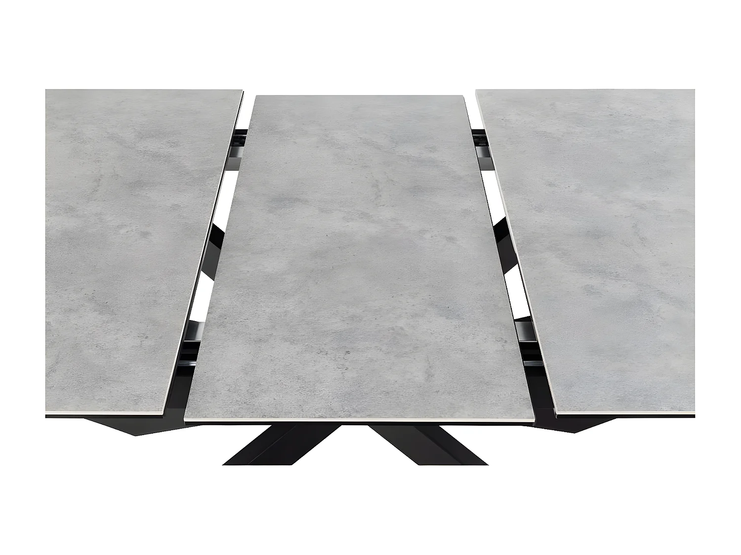 Irwine table de salle à manger 90x168/210cm avec 1 plateau supplémentaires gris.