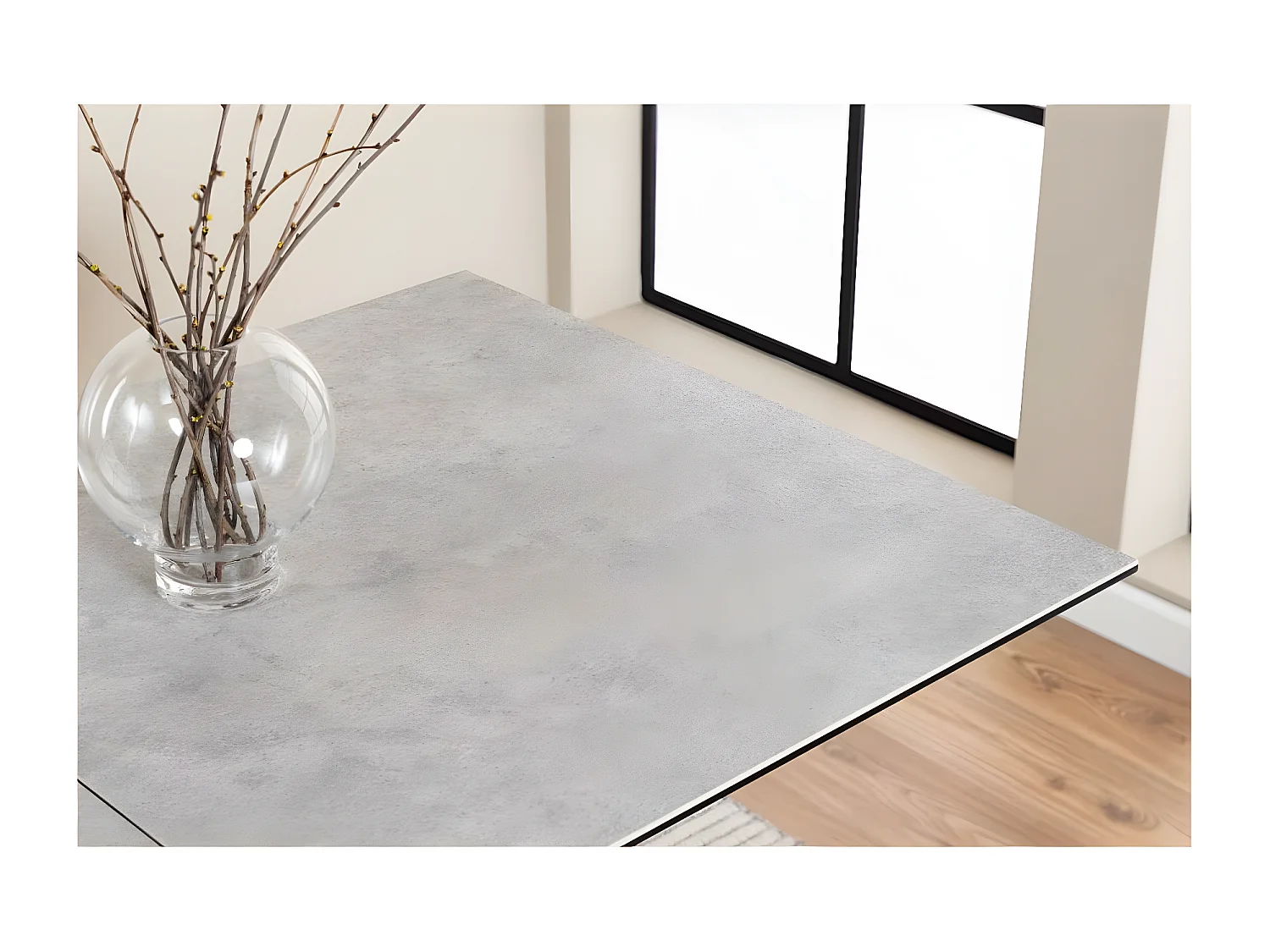 Irwine table de salle à manger 90x168/210cm avec 1 plateau supplémentaires gris.