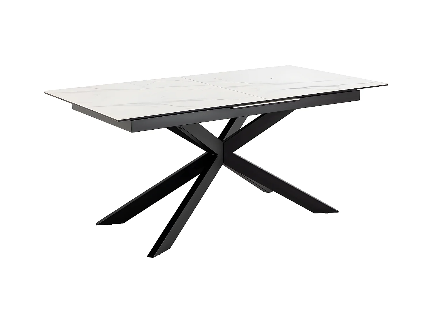 Irwine table de salle à manger 90x168/210cm avec 1 plateau supplémentaires blanc.