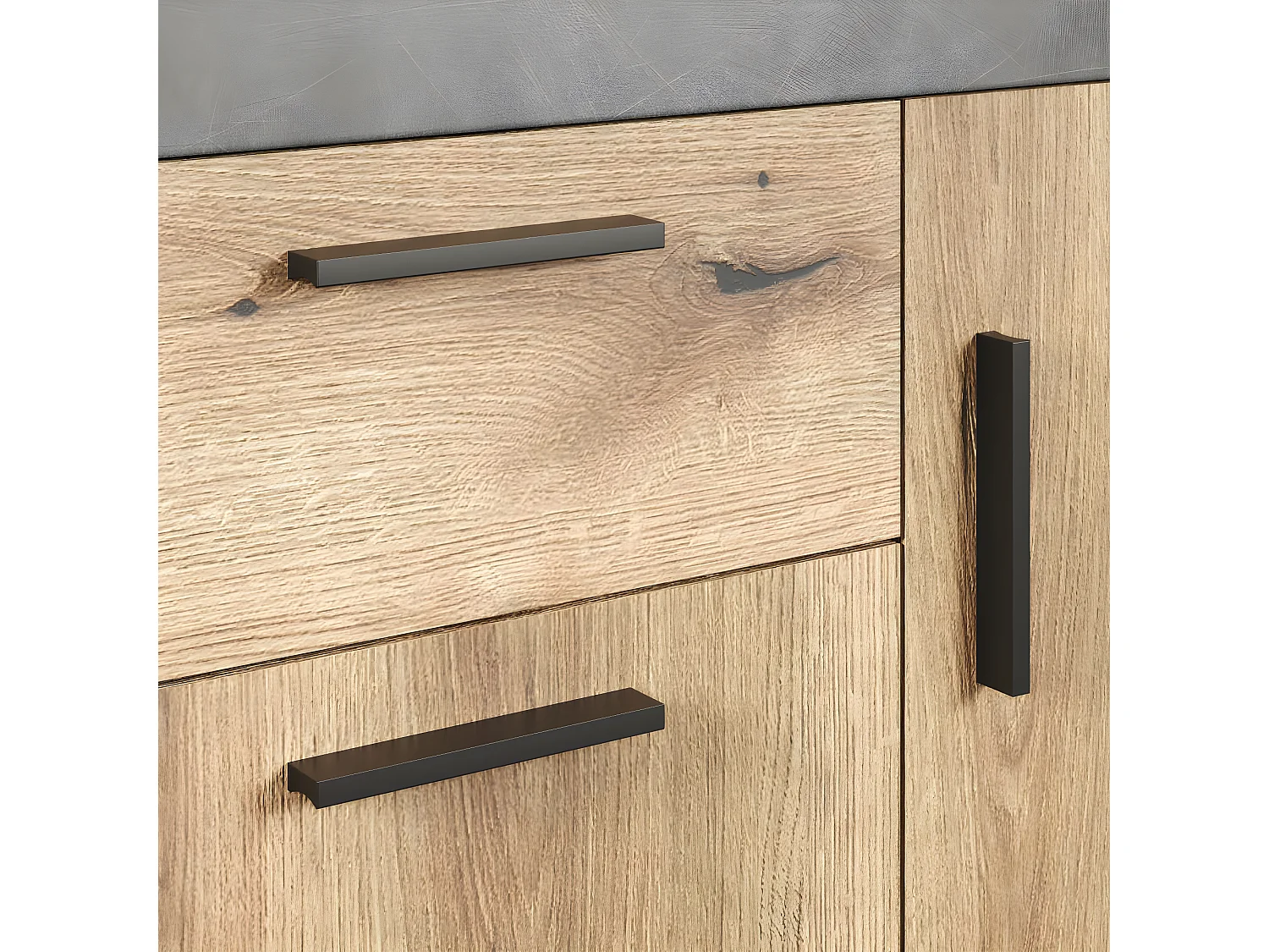 Salvada dressoir grijs, eik decor.