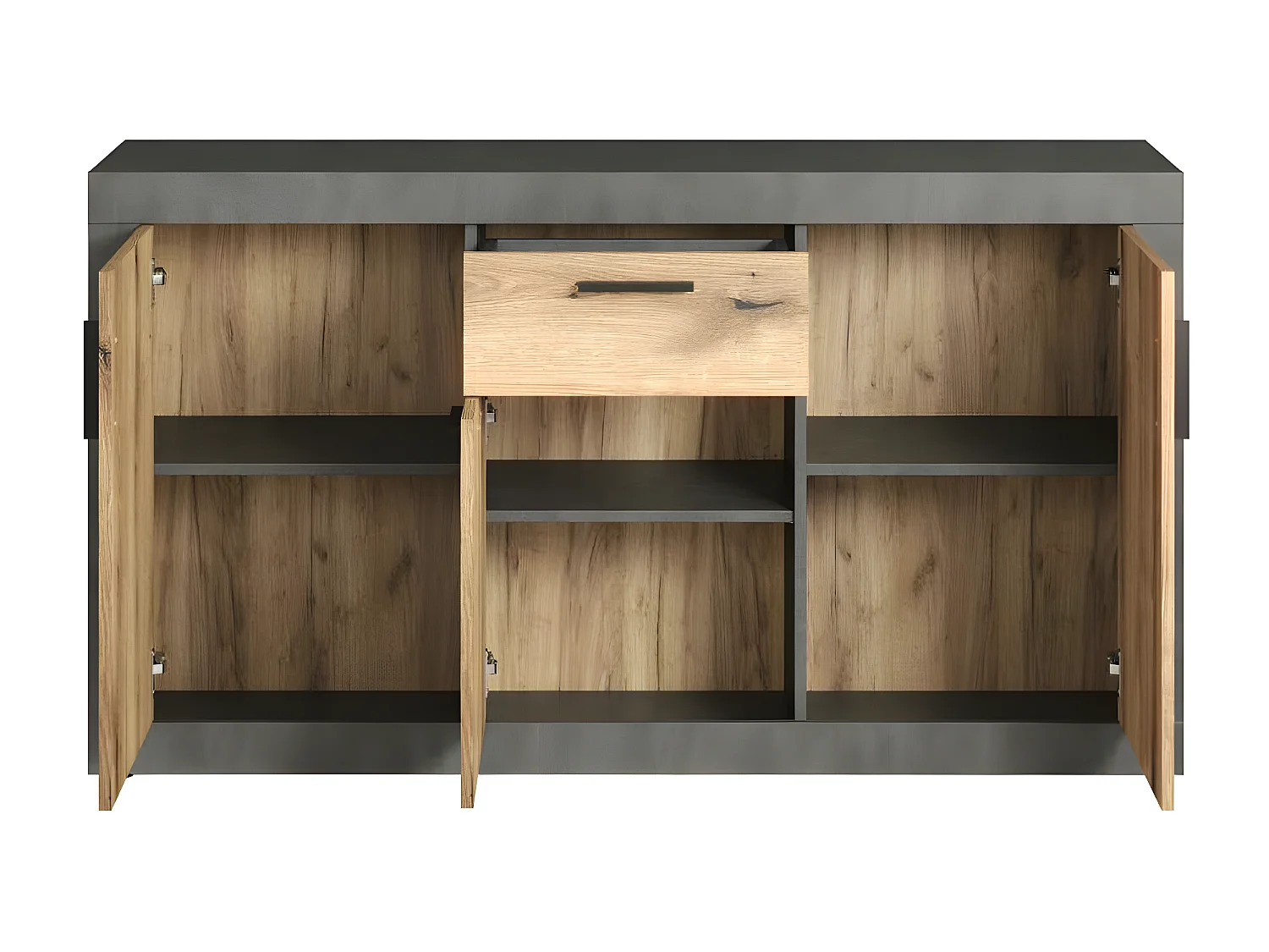 Salvada dressoir grijs, eik decor.