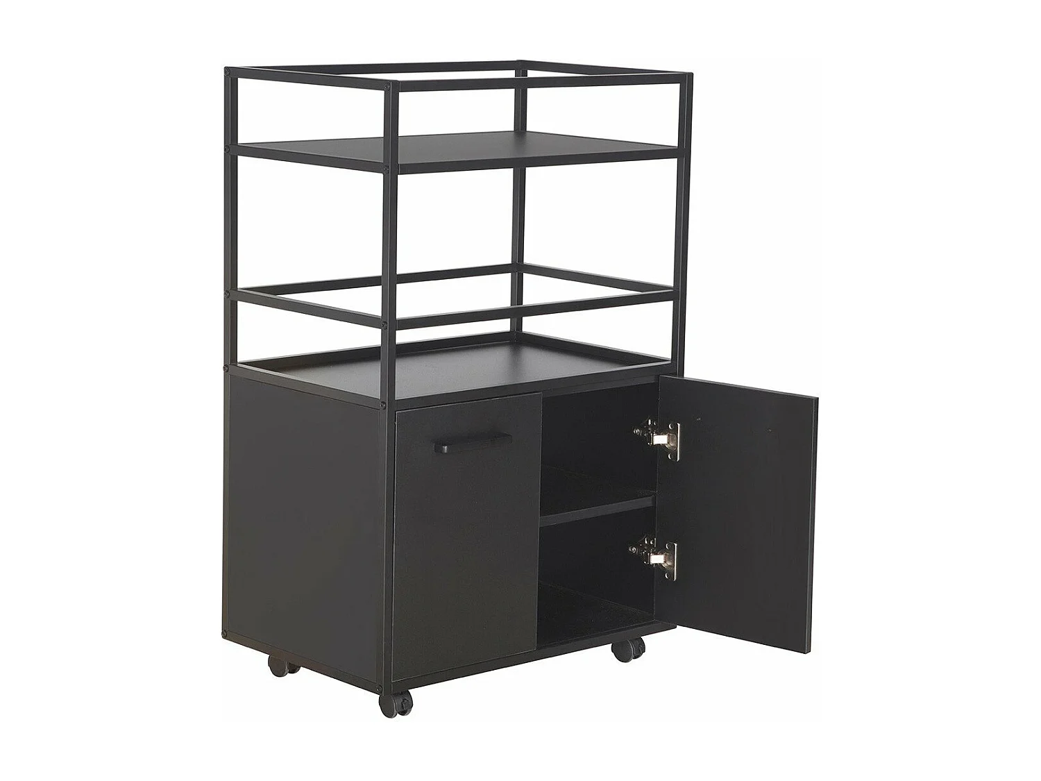 Credenza su ruote con 2 ante, 2 ripiani e 4 ruote L60 cm - MOSAIK