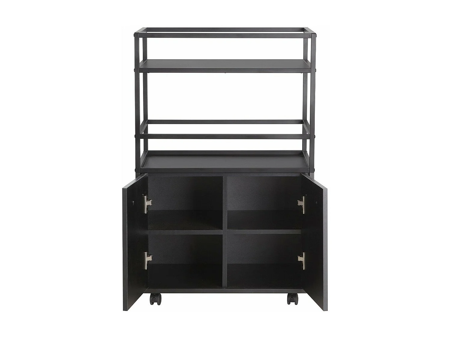 Credenza su ruote con 2 ante, 2 ripiani e 4 ruote L60 cm - MOSAIK