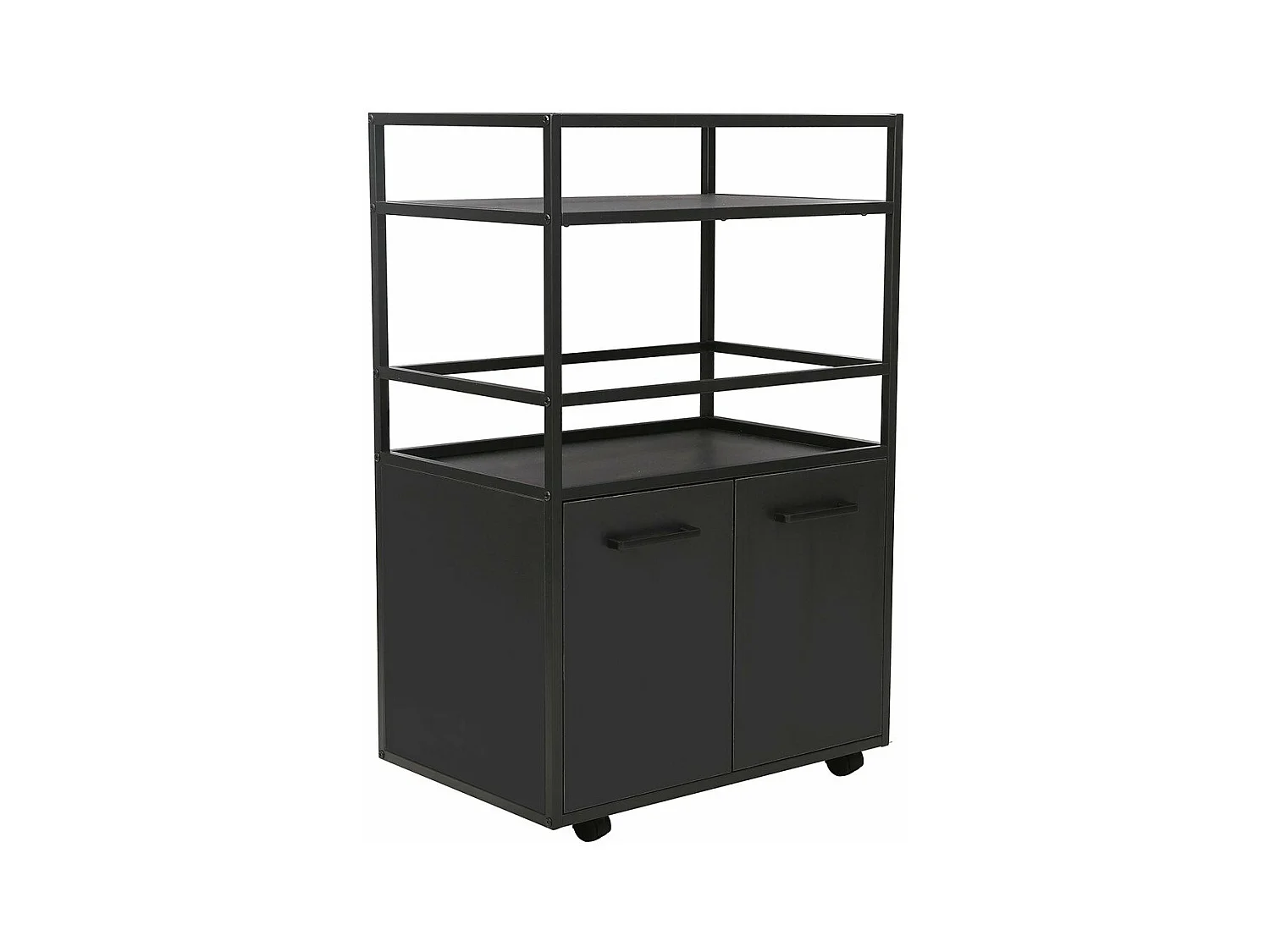 Mosaik dressoir thuisbar op wielen zwart.