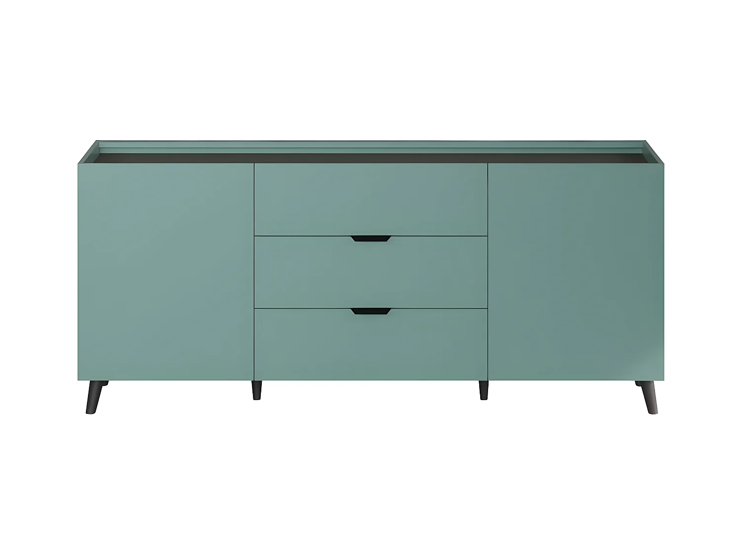 Melton dressoir blauw, zwart.