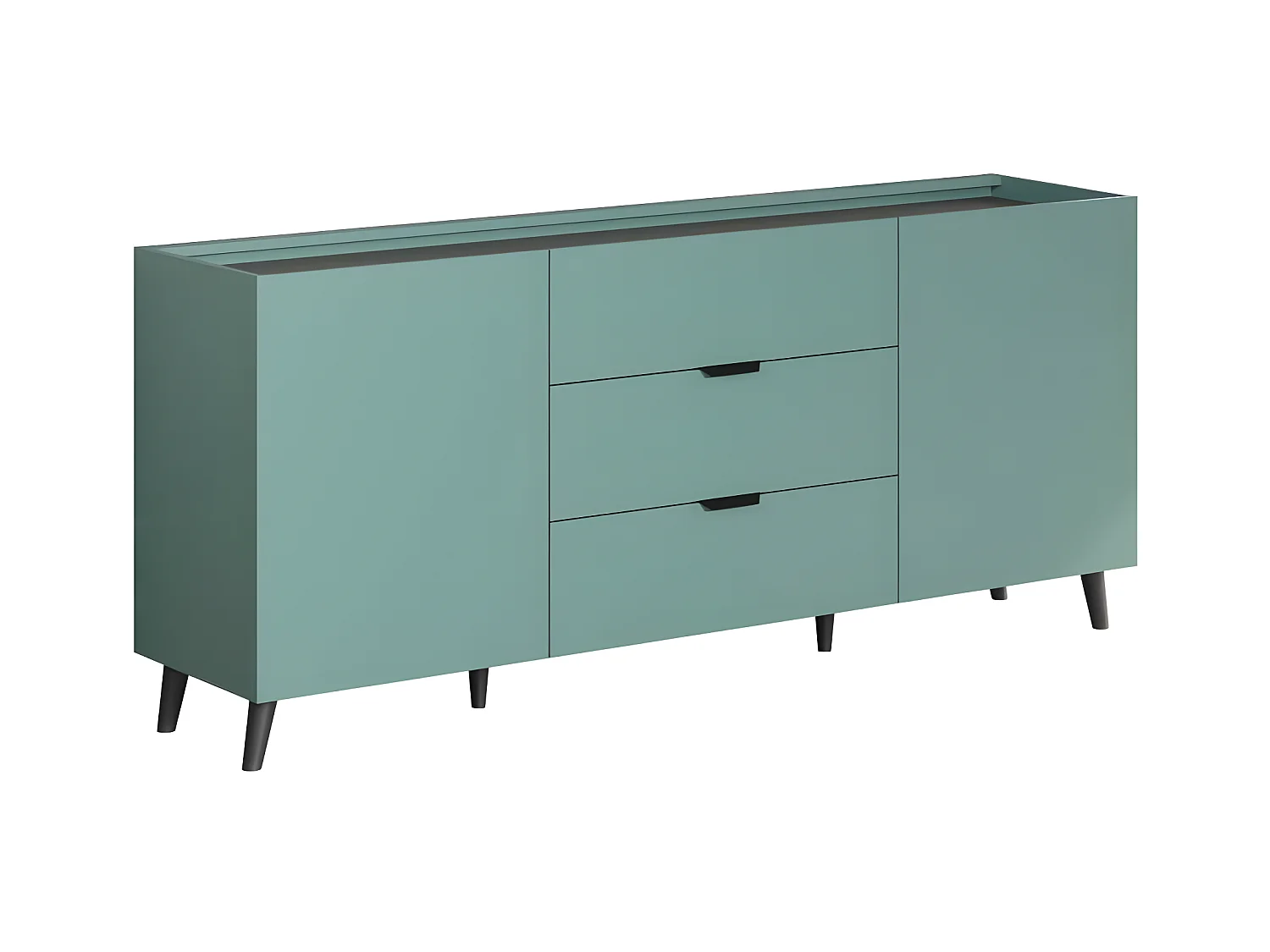 Melton dressoir blauw, zwart.