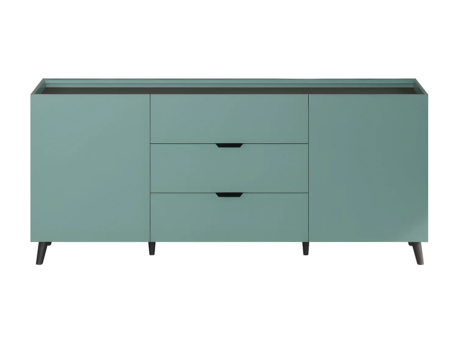 Melton dressoir blauw, zwart.