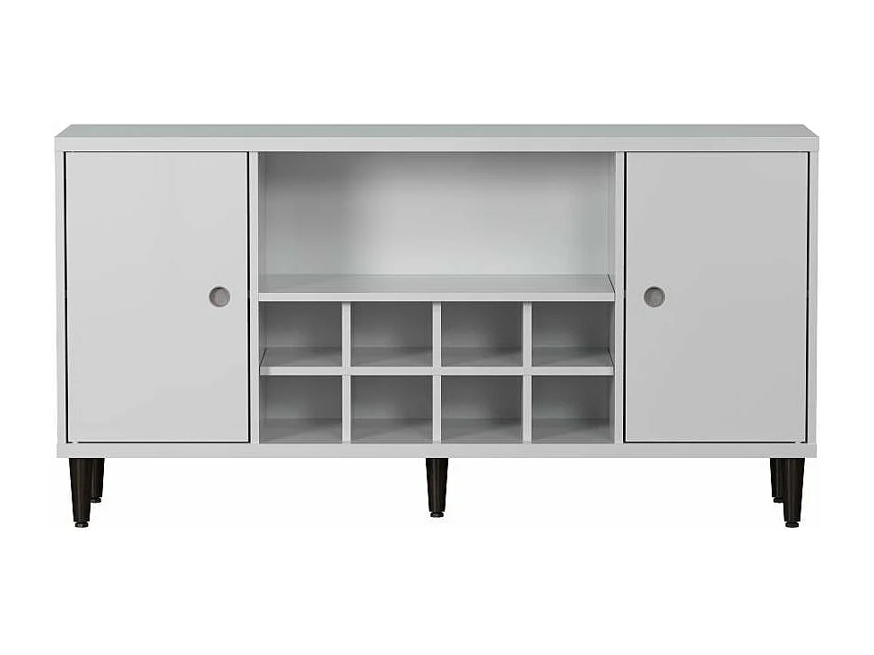 Evolution dressoir 2 deuren, 1 plank, 8 flessen wijn wit, zwart.