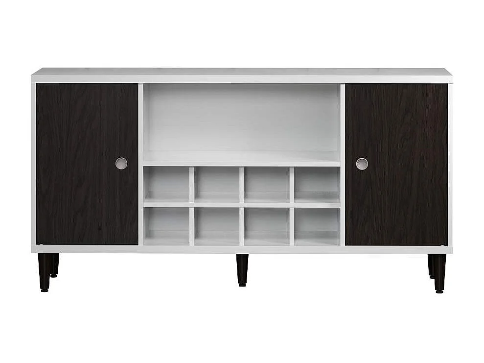Evolution dressoir 2 deuren, 1 plank, 8 flessen wijn wit, zwart.