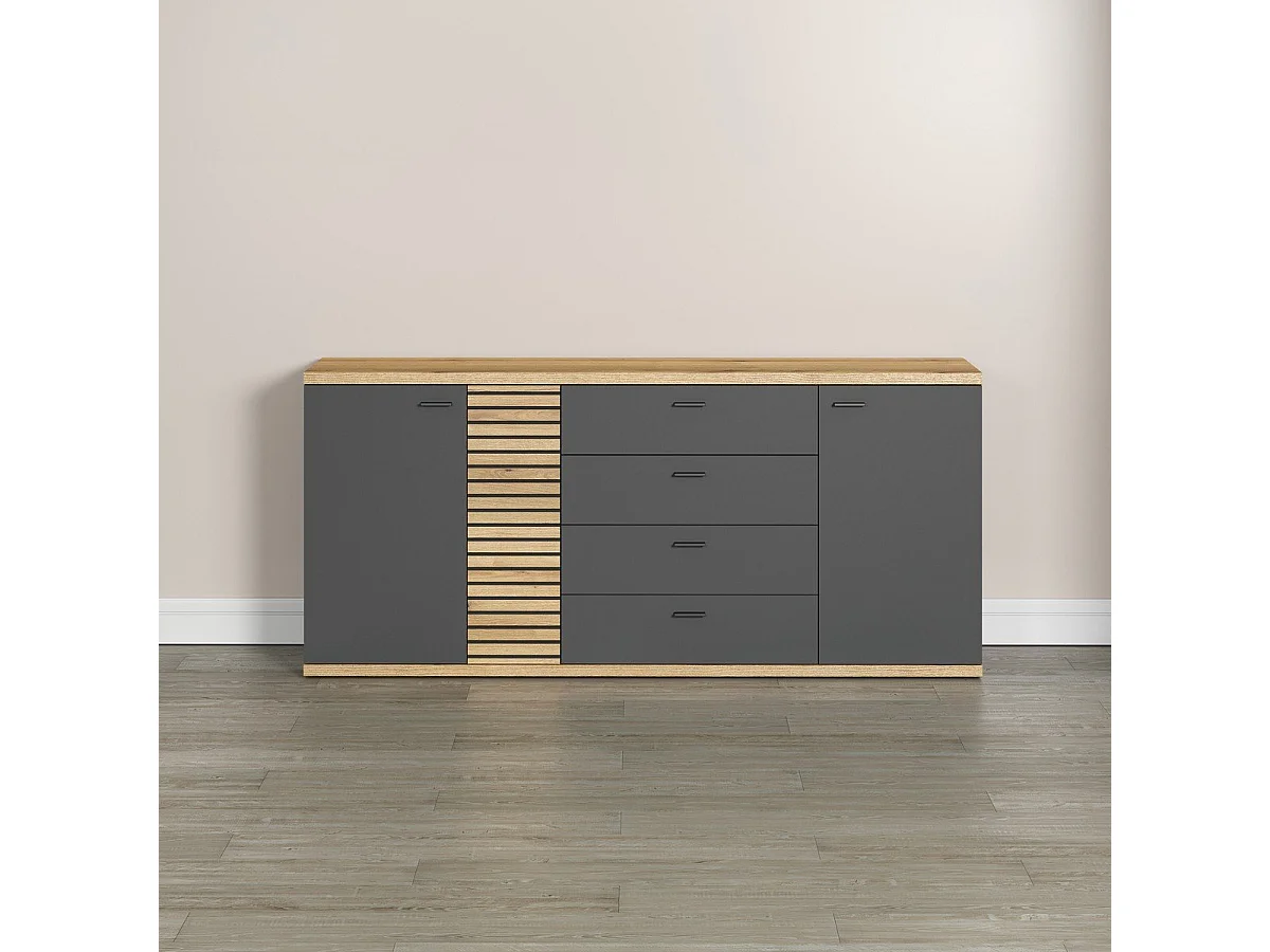 Buffet 3 portes et 3 tiroirs L186 cm - NORRIS