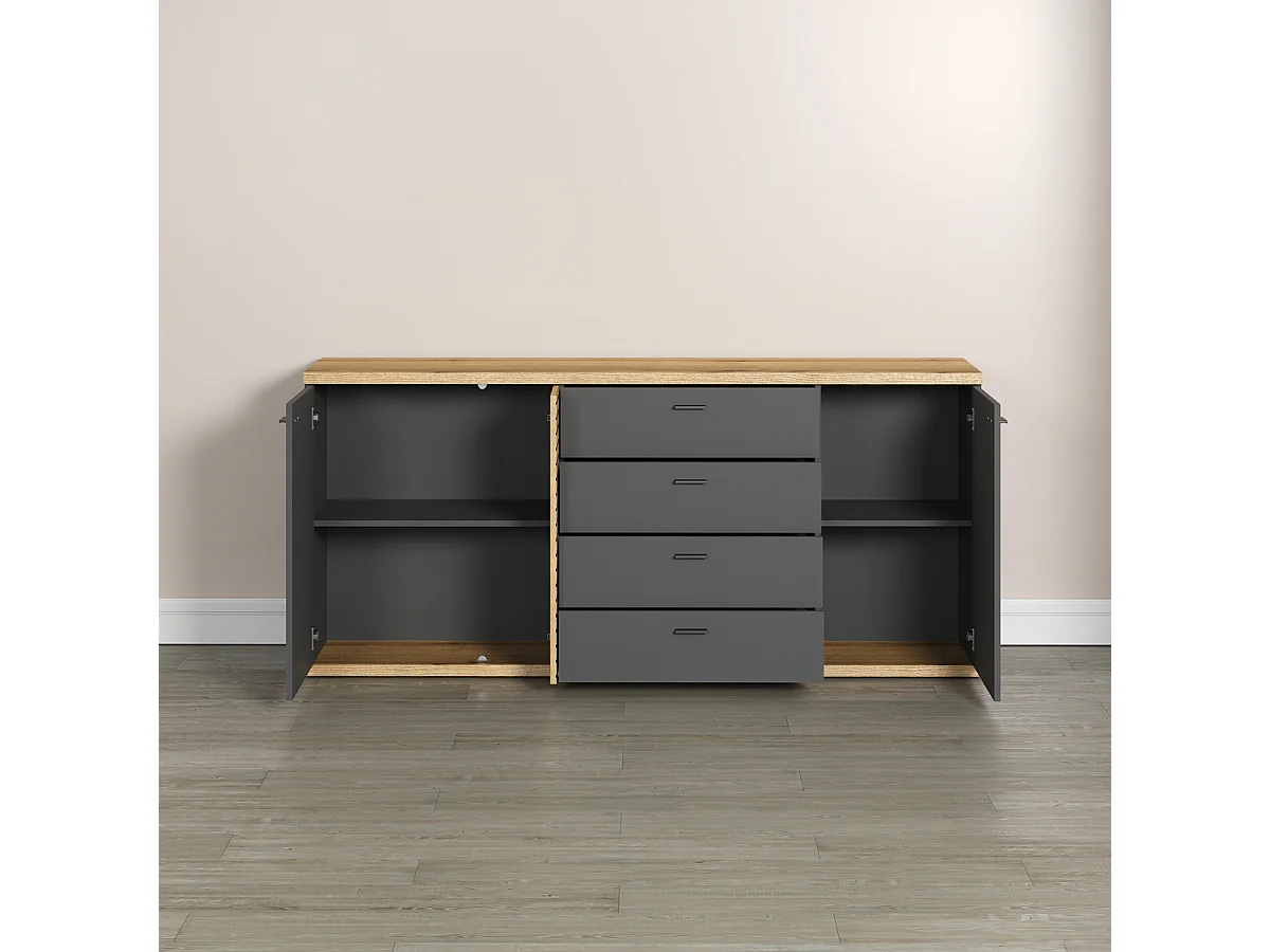 Buffet 3 portes et 3 tiroirs L186 cm - NORRIS