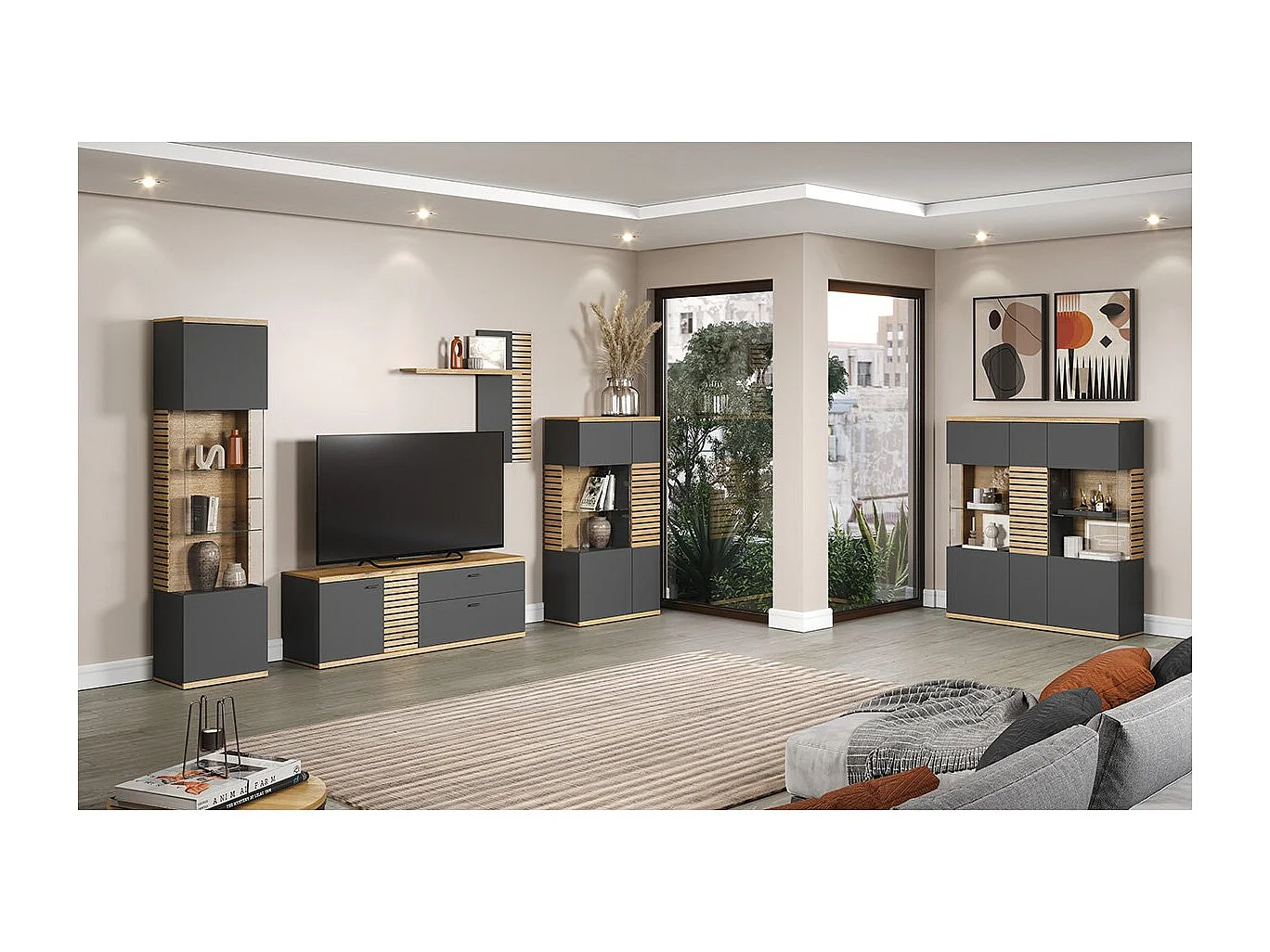 Buffet 3 portes et 3 tiroirs L186 cm - NORRIS