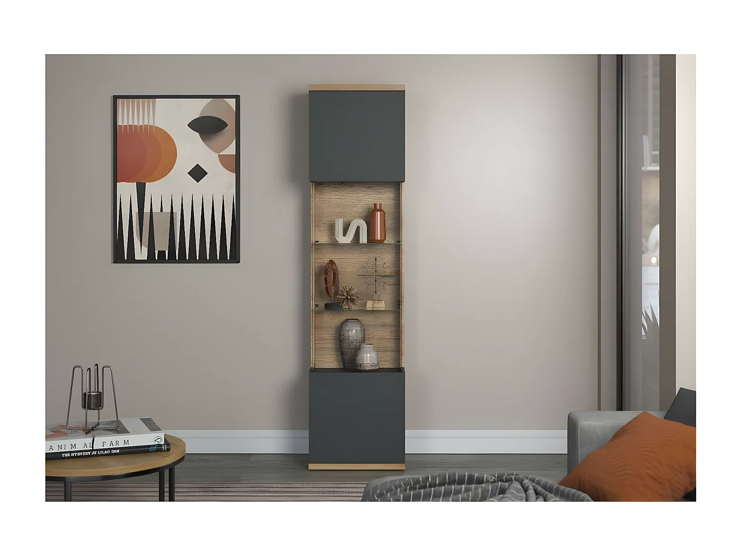 Norris citrine gris, chêne décor.