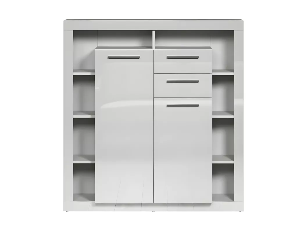 Kauf Unique GwendolynRock Sideboard 2 Türen, 2 Schubladen, Regale weiß Hochglanz