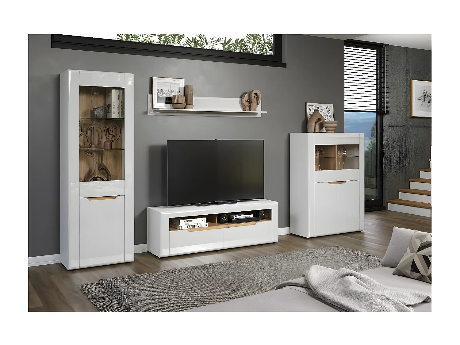 Marlon buffet brillant blanc.