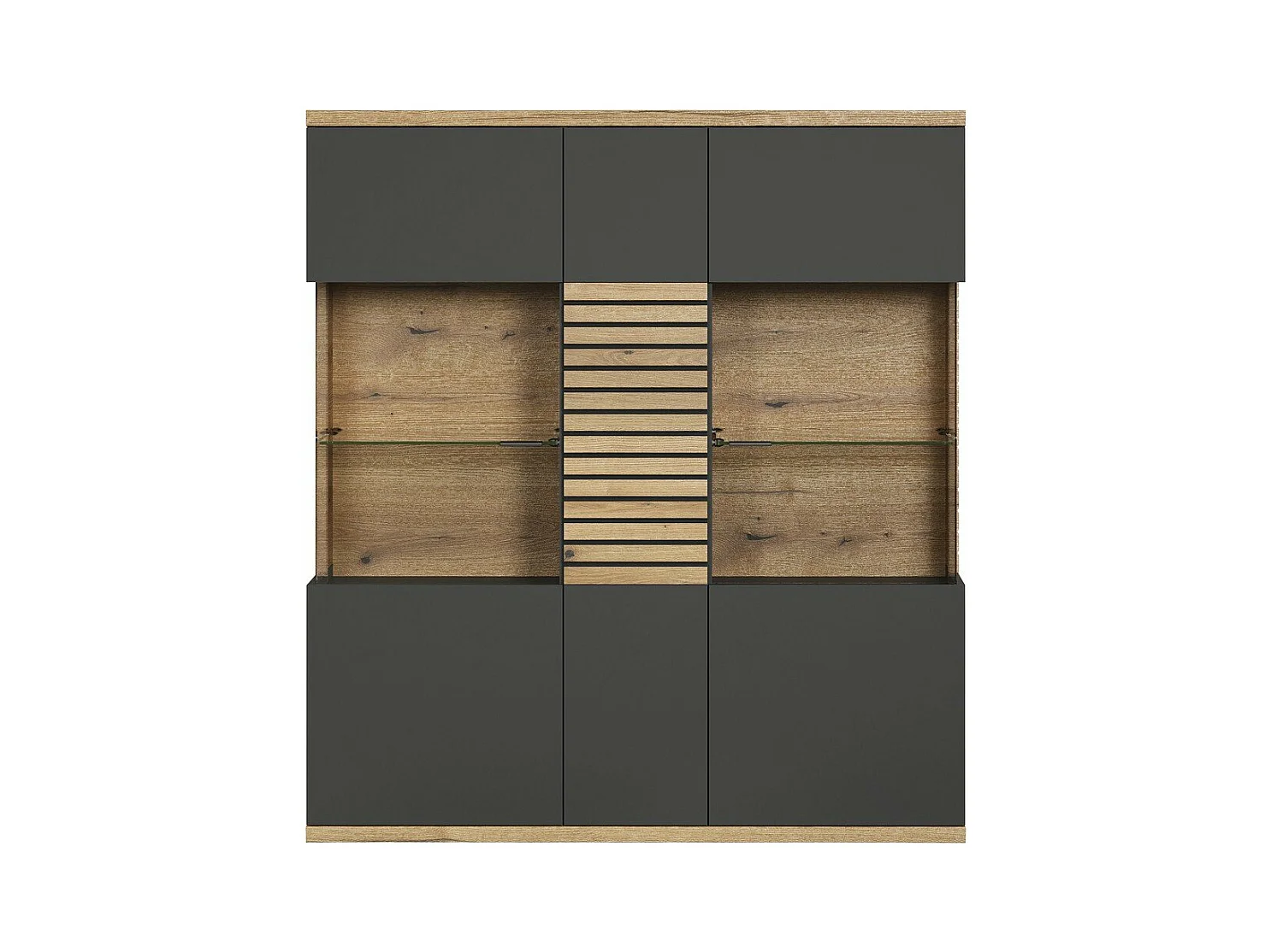 Buffet haut vitré 3 portes L131 cm - NORRIS