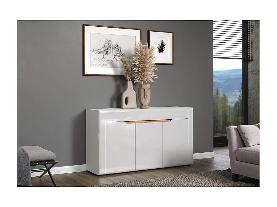 Marlon dressoir wit hoog glans.
