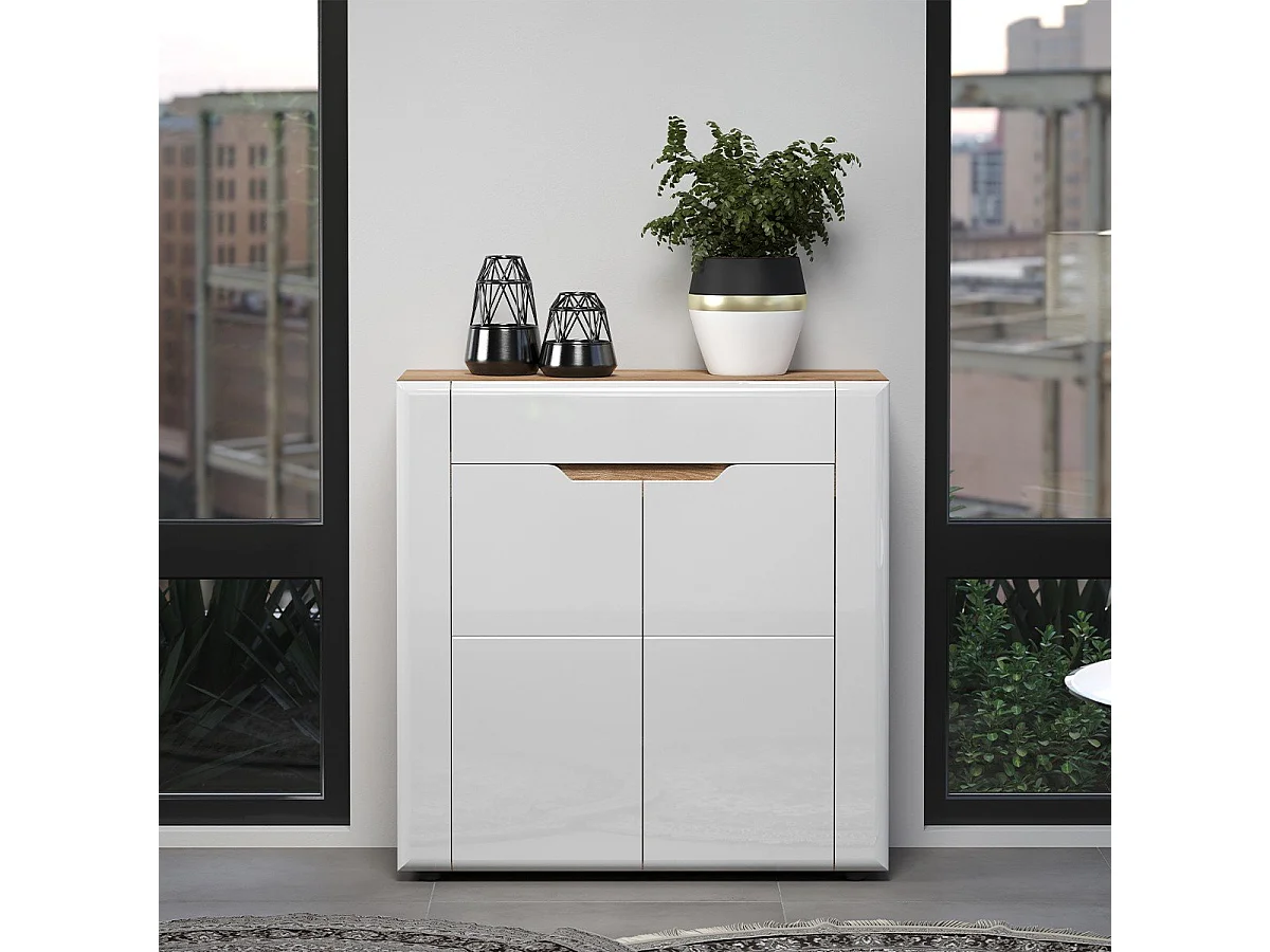 Buffet haut 2 portes et 1 tiroir L91 cm - MARLON
