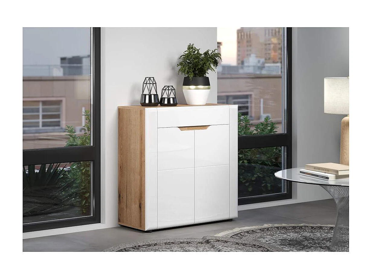 Buffet haut 2 portes et 1 tiroir L91 cm - MARLON