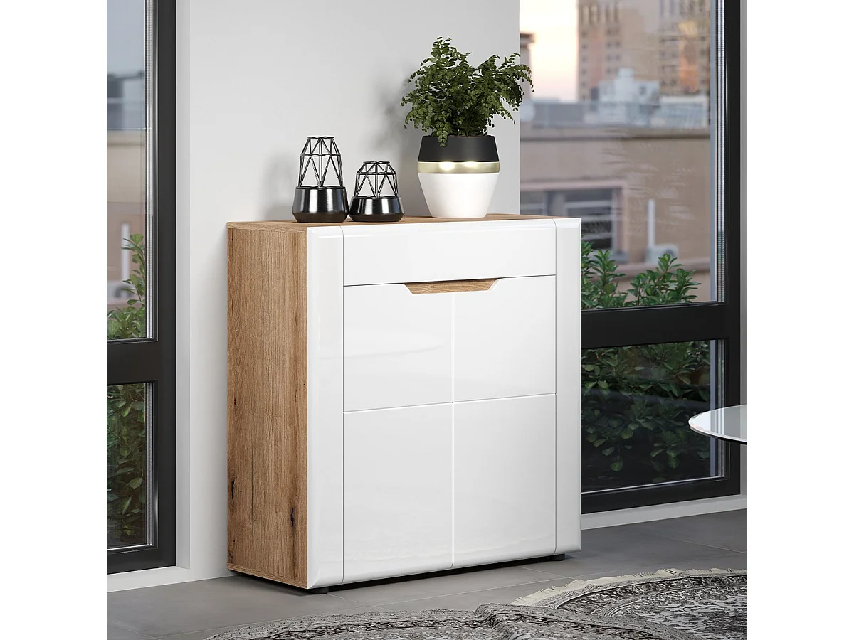 Buffet haut 2 portes et 1 tiroir L91 cm - MARLON