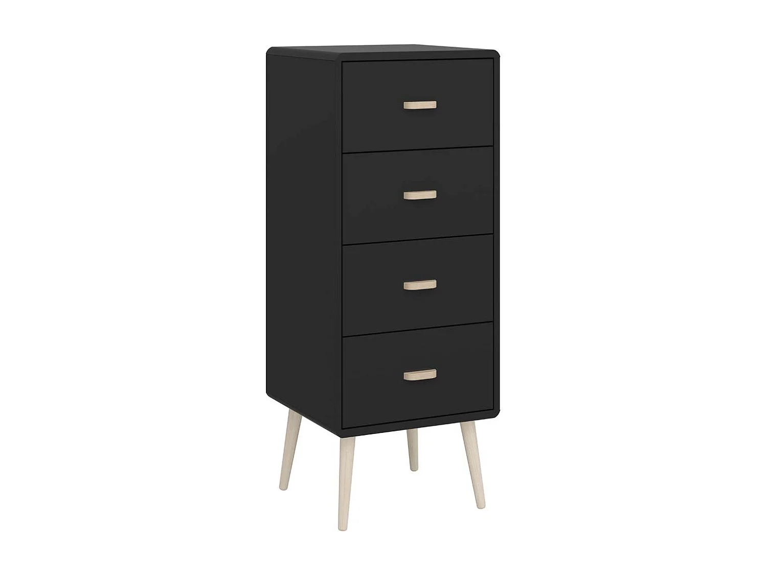 Mino S commode 4 tiroirs noir.