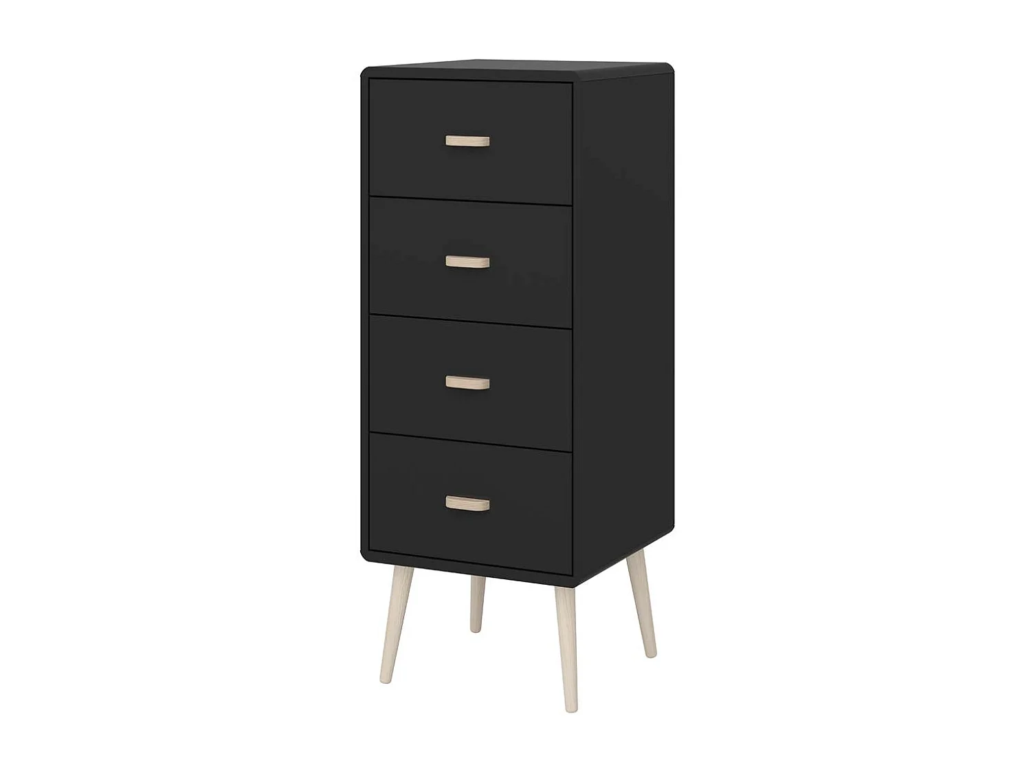 Mino S commode 4 tiroirs noir.