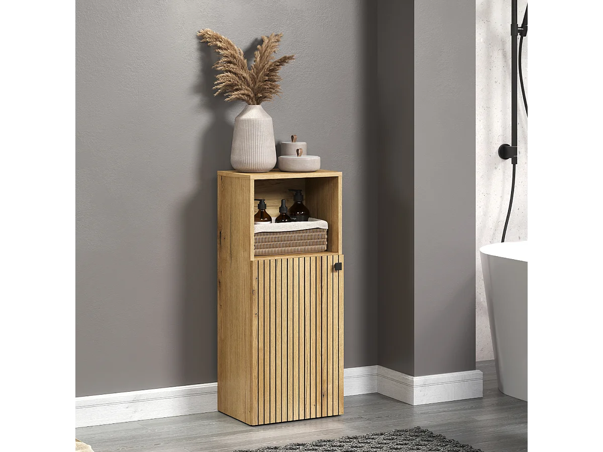 Mobiletto basso da bagno con 1 anta e 1 nicchia L40 cm - PUREBLISS