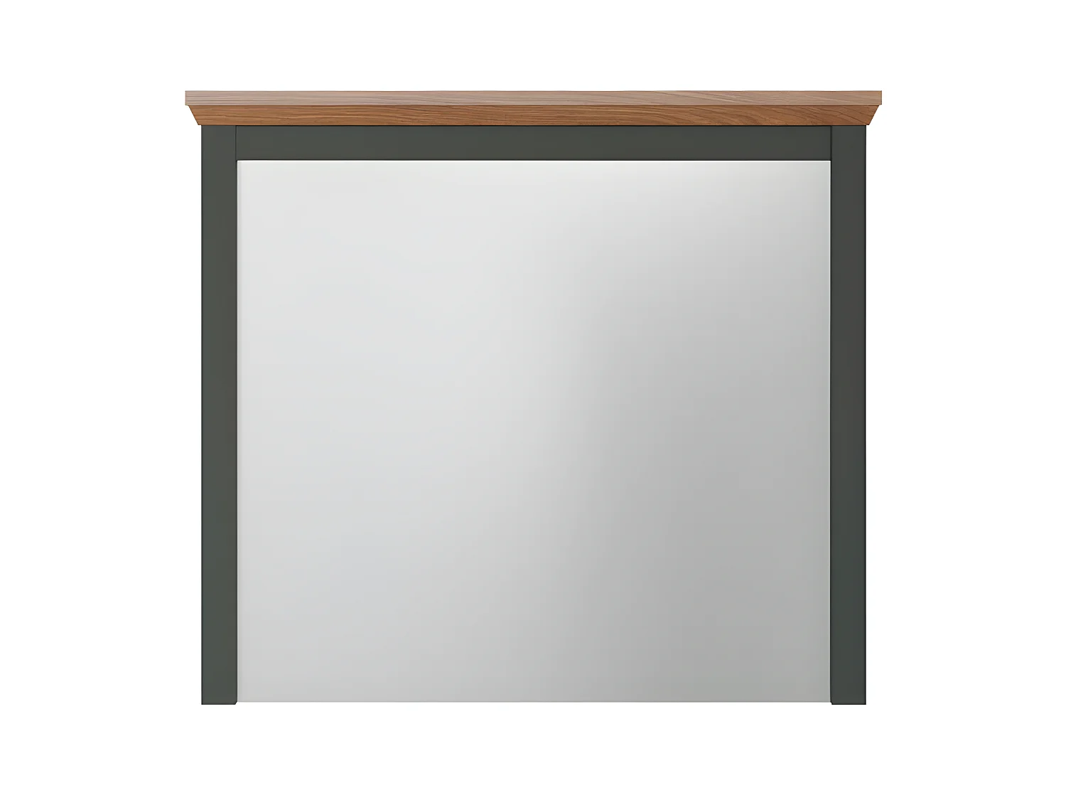 Specchio Stanton verde, decoro rovere.