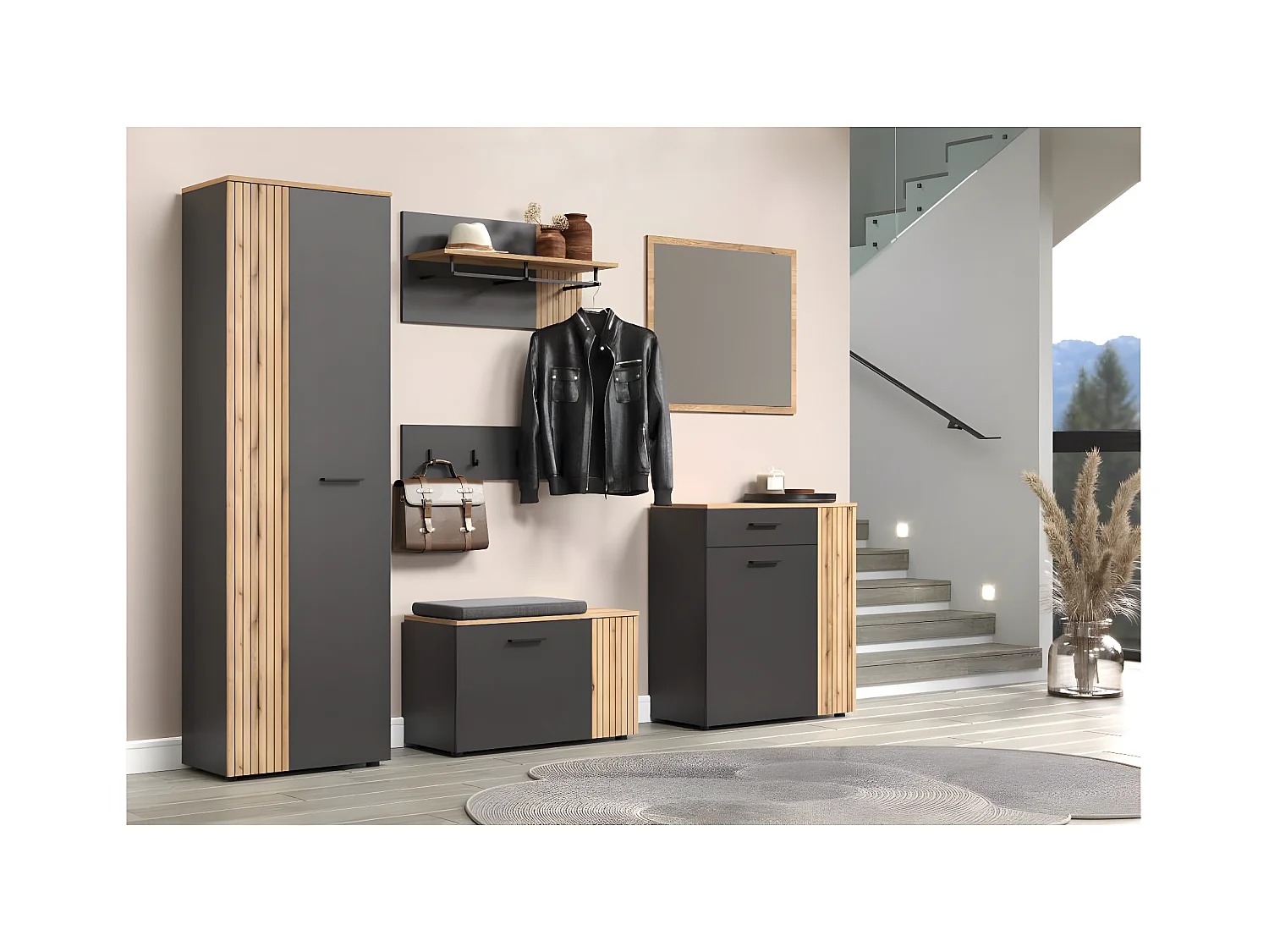 Esteban miroir chêne décor.