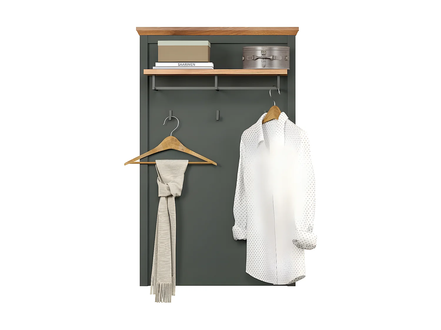 Stanton kapstok groen, eik decor.