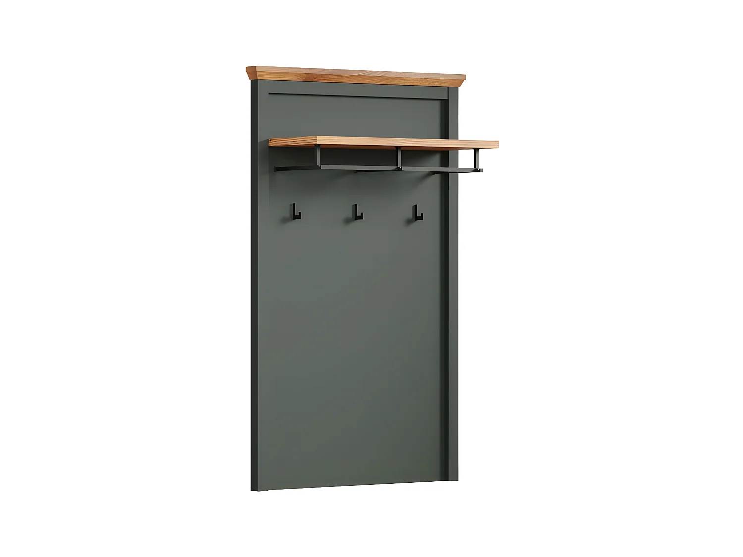Stanton porte-manteau vert, chêne décor.