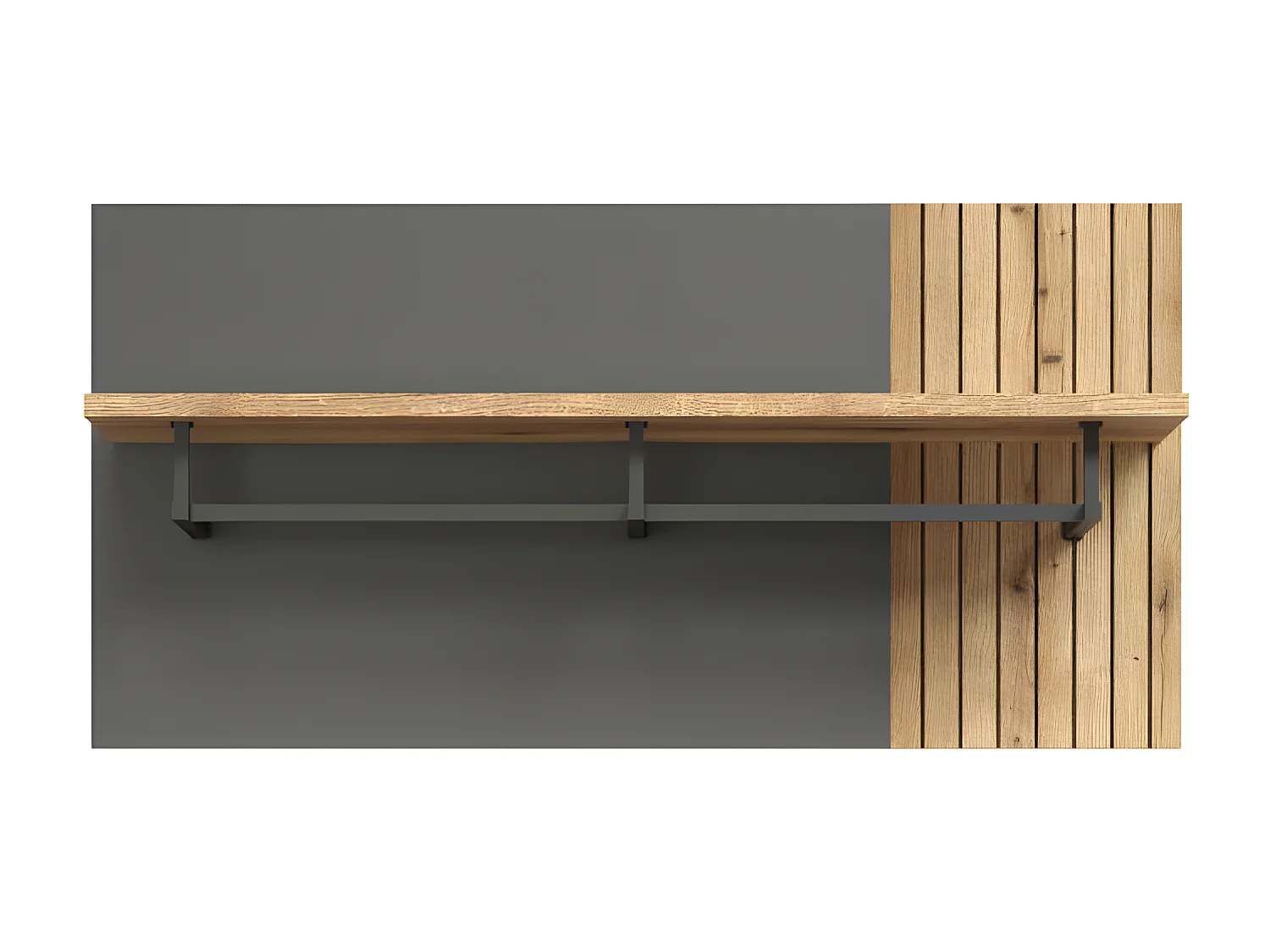 Esteban porte-manteau gris, chêne décor.