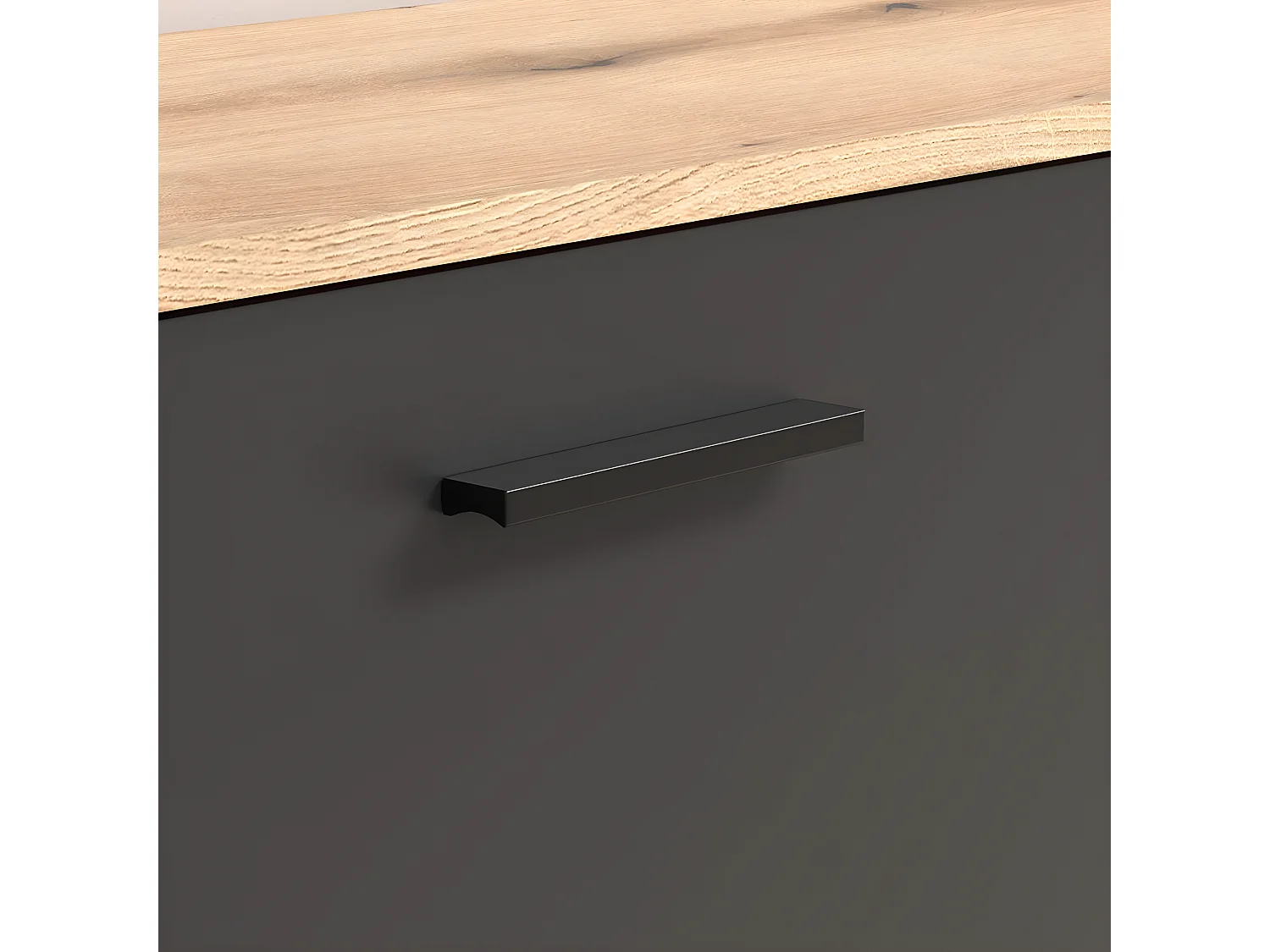 Esteban ensemble d'armoires de rangement gris, chêne décor.