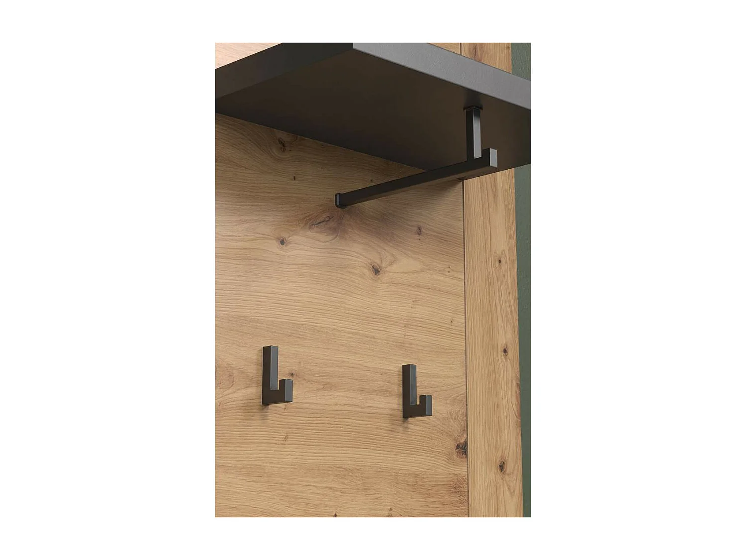 Follow Wandgarderobe grau, Eiche dekor.