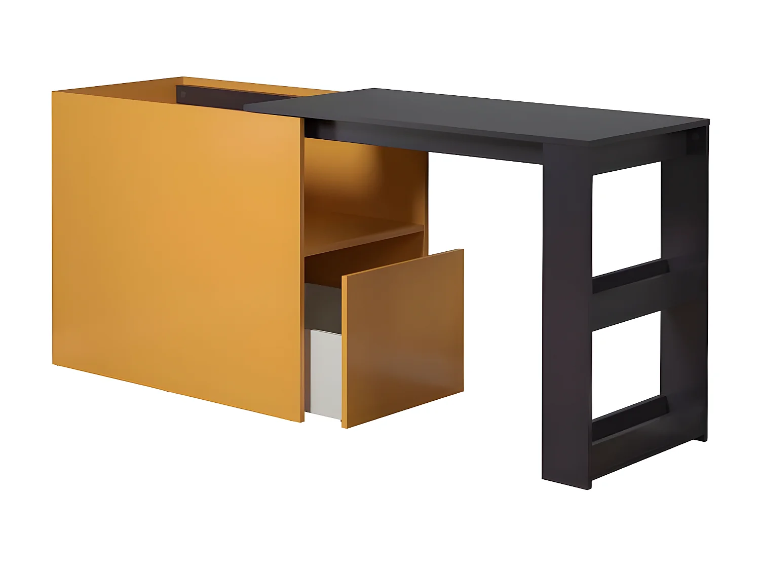 Solution bureau tiroir avec rangement Jaune, bleu.