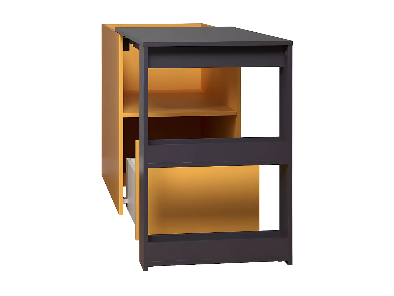 Solution bureau tiroir avec rangement Jaune, bleu.