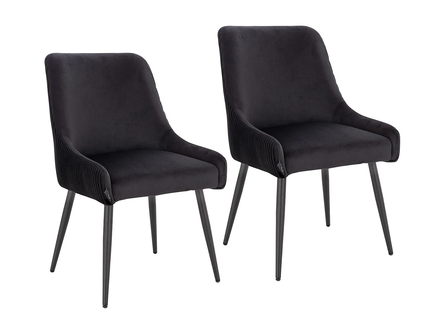ESSZIMMERSTUHL ISABELLE 2er Set Samt Schwarz
