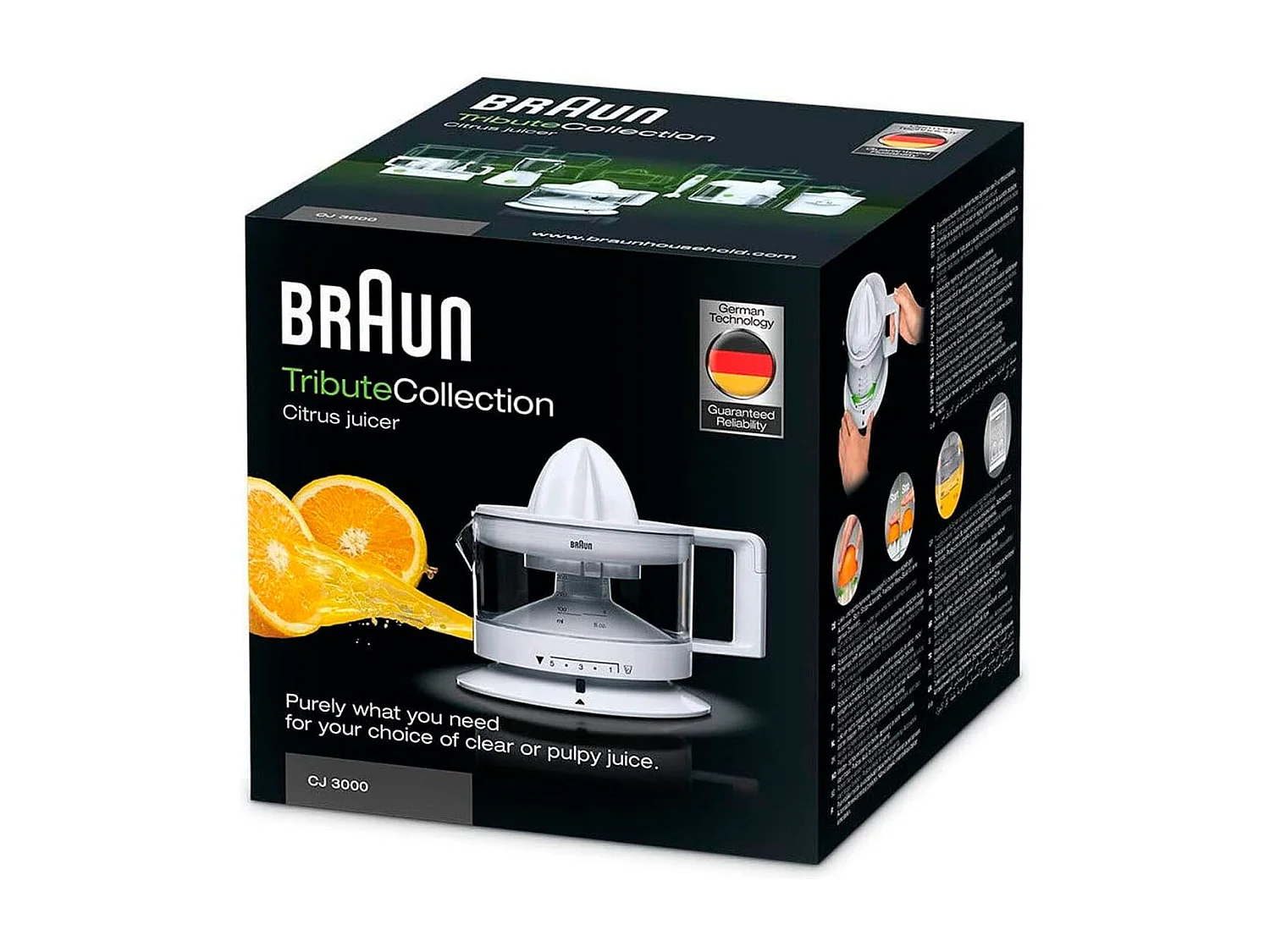 Braun TributeCollection CJ 3000 spremiagrumi elettrico 0,35 L 20 W Trasparente, Bianco