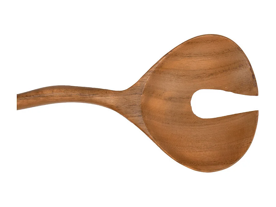 Lot de 2 grandes cuillères couverts à salade en bois de teck – KYOSHI