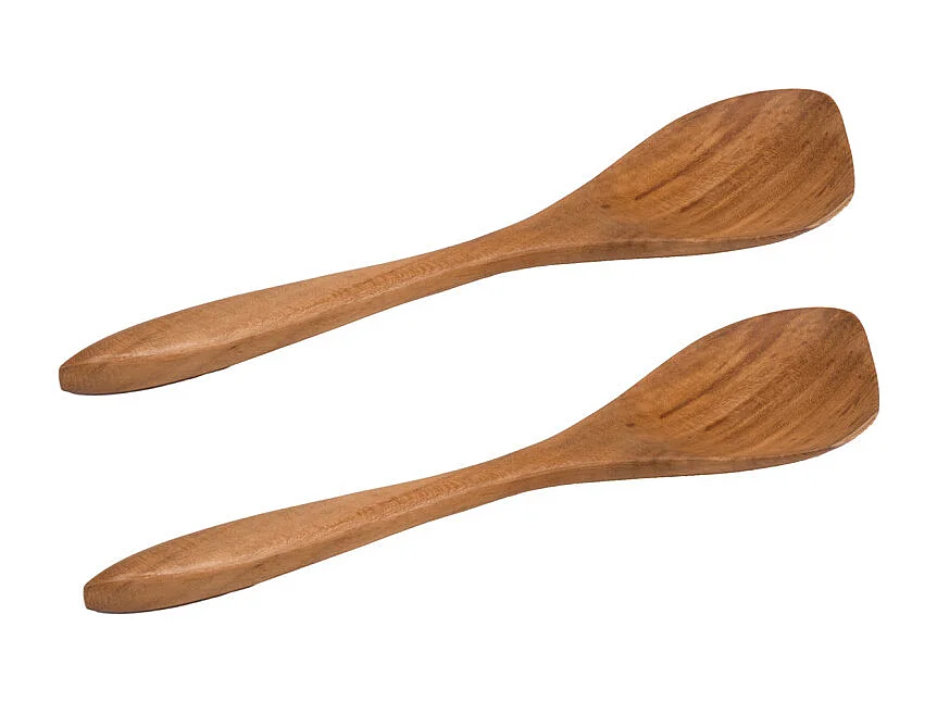 Lot de 2 spatules cuillères triangulaires en bois de teck – REYA