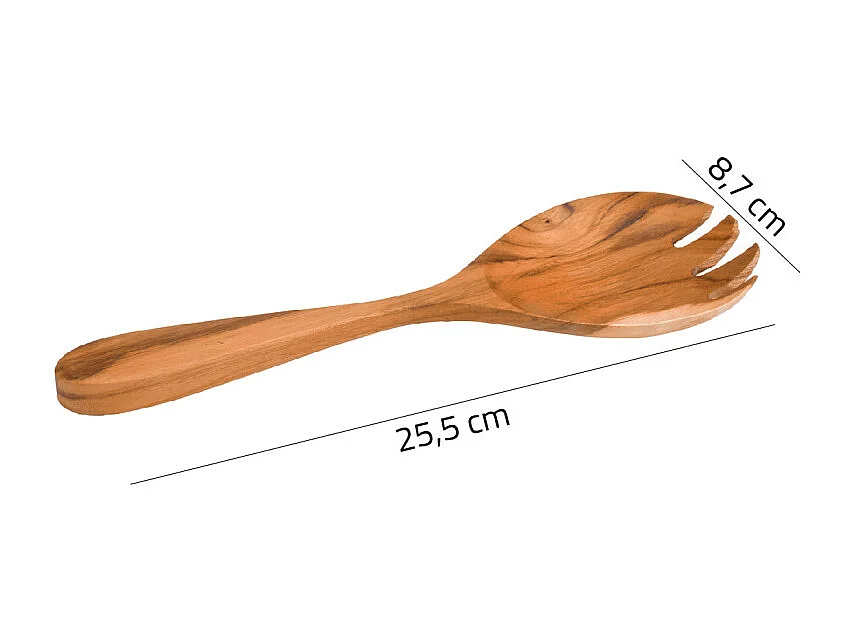 Lot de 2 cuillères à dents couverts à salade en bois de teck – ERIN