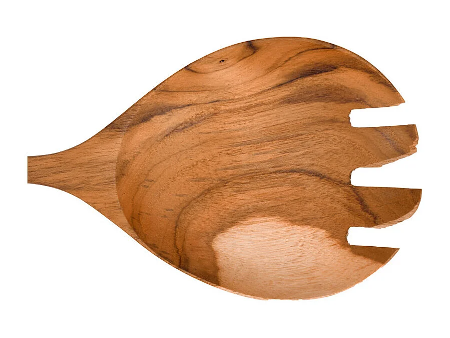 Lot de 2 cuillères à dents couverts à salade en bois de teck – ERIN